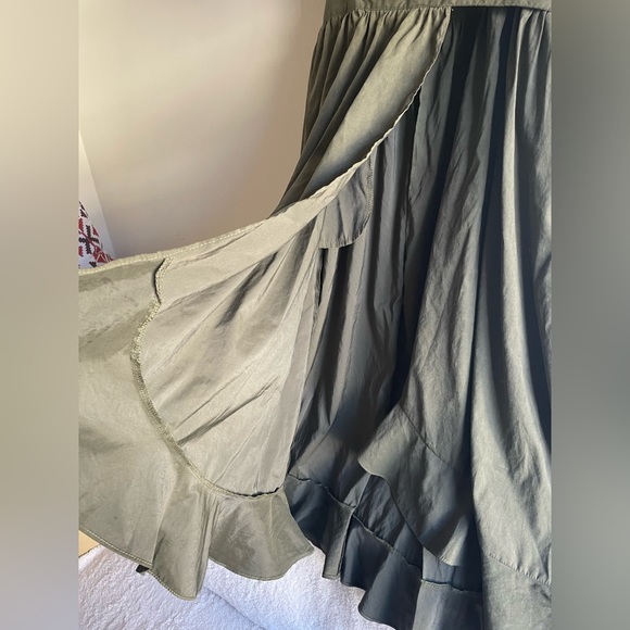 Green(army) Wrap Summer Dress - Picture 2 of 8